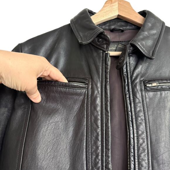 Vintage Banana Republic Dark Brown Military Heavy Leather Jacket Women's Size S - Picture 8 of 12